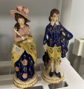 Vintage Porcelain Lady and Blue Boy Figurines
