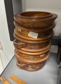 Tiki Pod Style Wood Carved Bowls