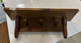 Pine Wall Shelf and Coat Rack
