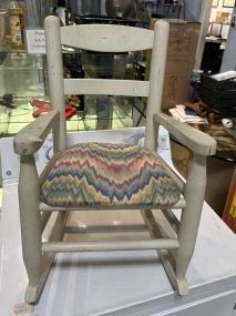 White Painted Doll/Childs Rocker