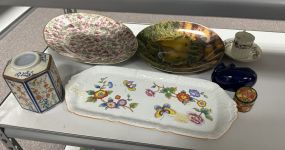 Group of Porcelain Platter, Vase, and Plates
