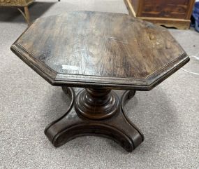 Pine Octagon Small Pedestal Table
