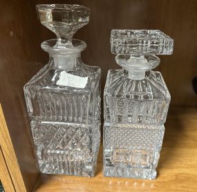 Two Art Decor Bar Decanters
