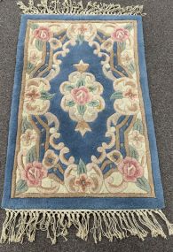 2' x 3' Chinese Blue Wool Small Rug