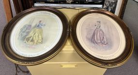 Pair of Oval Girl Prints