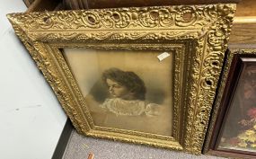 Antique Gold Gilt Woman Portrait