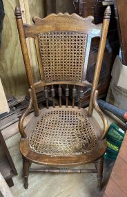 Late 20th Century Country Caned Side Chair