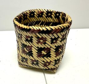 Choctaw Basket Hand Woven and Hand Cut Cane