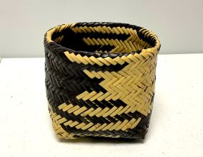 Choctaw Basket Hand Woven and Hand Cut Cane