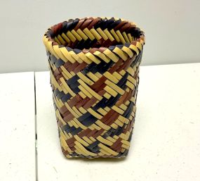 Choctaw Basket Hand Woven and Hand Cut Cane