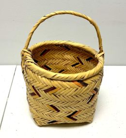 Choctaw Basket Hand Woven and Hand Cut Cane