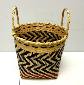 Choctaw Basket Hand Woven and Hand Cut Cane Gathering Basket