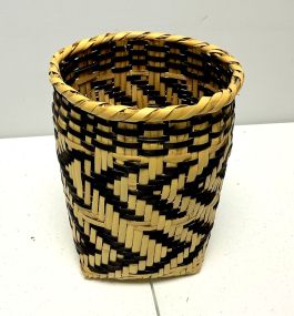 Choctaw Basket Hand Woven and Hand Cut Cane