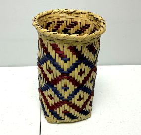 Choctaw Basket Hand Woven and Hand Cut Cane