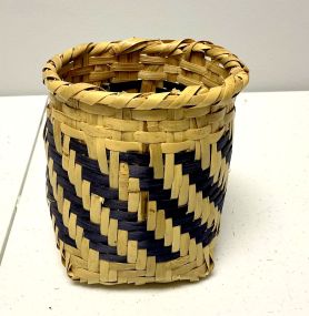 Choctaw Basket Hand Woven and Hand Cut Cane