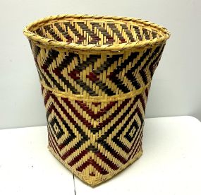 Choctaw Basket Hand Woven and Hand Cut Cane