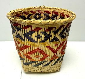 Choctaw Basket Hand Woven and Hand Cut Cane