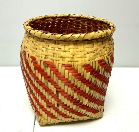 Choctaw Basket Hand Woven and Hand Cut Cane