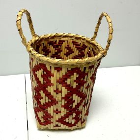 Choctaw Basket Hand Woven and Hand Cut Cane