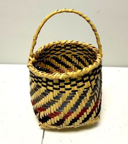 Choctaw Basket Hand Woven and Hand Cut Cane
