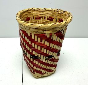 Choctaw Basket Hand Woven and Hand Cut Cane