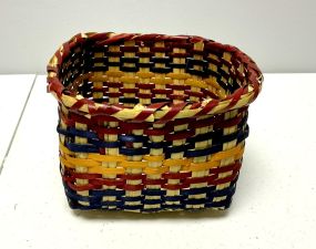 Choctaw Basket Hand Woven and Hand Cut Cane