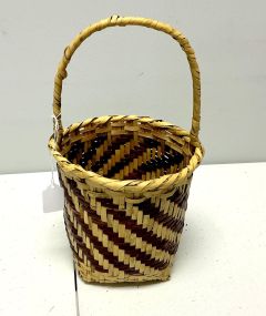 Choctaw Basket Hand Woven and Hand Cut Cane
