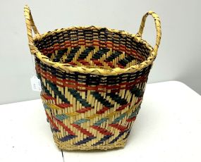 Choctaw Basket Hand Woven and Hand Cut Cane