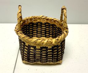 Choctaw Basket Hand Woven and Hand Cut Cane