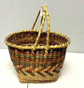 Choctaw Basket Hand Woven and Hand Cut Cane