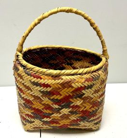 Choctaw Basket Hand Woven and Hand Cut Cane