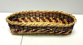Choctaw Basket Hand Woven and Hand Cut Cane