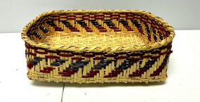 Choctaw Basket Hand Woven and Hand Cut Cane