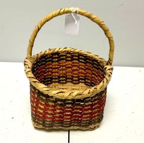 Choctaw Basket Hand Woven and Hand Cut Cane