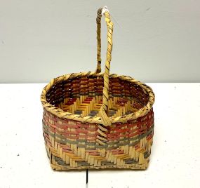 Choctaw Basket Hand Woven and Hand Cut Cane