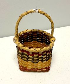 Choctaw Basket Hand Woven and Hand Cut Cane