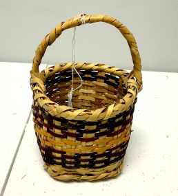 Choctaw Basket Hand Woven and Hand Cut Cane