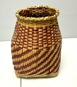 Choctaw Basket Hand Woven and Hand Cut Cane