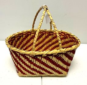 Choctaw Basket Hand Woven and Hand Cut Cane