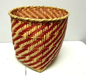 Choctaw Basket Hand Woven and Hand Cut Cane