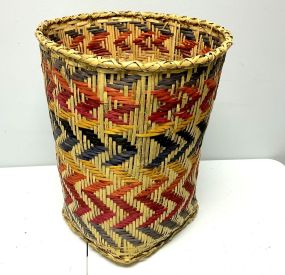 Choctaw Basket Hand Woven and Hand Cut Cane