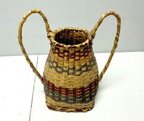 Choctaw Basket Hand Woven and Hand Cut Cane