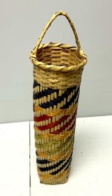Choctaw Basket Hand Woven and Hand Cut Cane