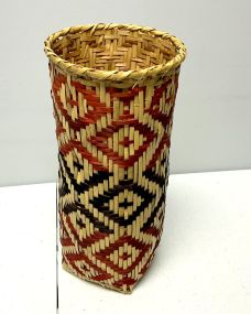 Choctaw Basket Hand Woven and Hand Cut Cane