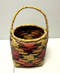 Choctaw Basket Hand Woven and Hand Cut Cane