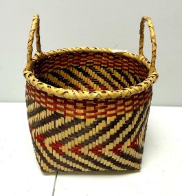 Choctaw Basket Hand Woven and Hand Cut Cane