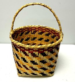 Choctaw Basket Hand Woven and Hand Cut Cane