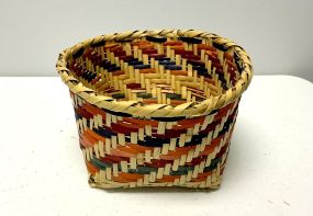 Choctaw Basket Hand Woven and Hand Cut Cane