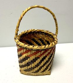 Choctaw Basket Hand Woven and Hand Cut Cane