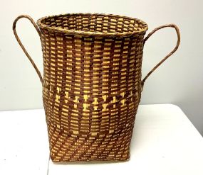 Choctaw Basket Hand Woven and Hand Cut Cane